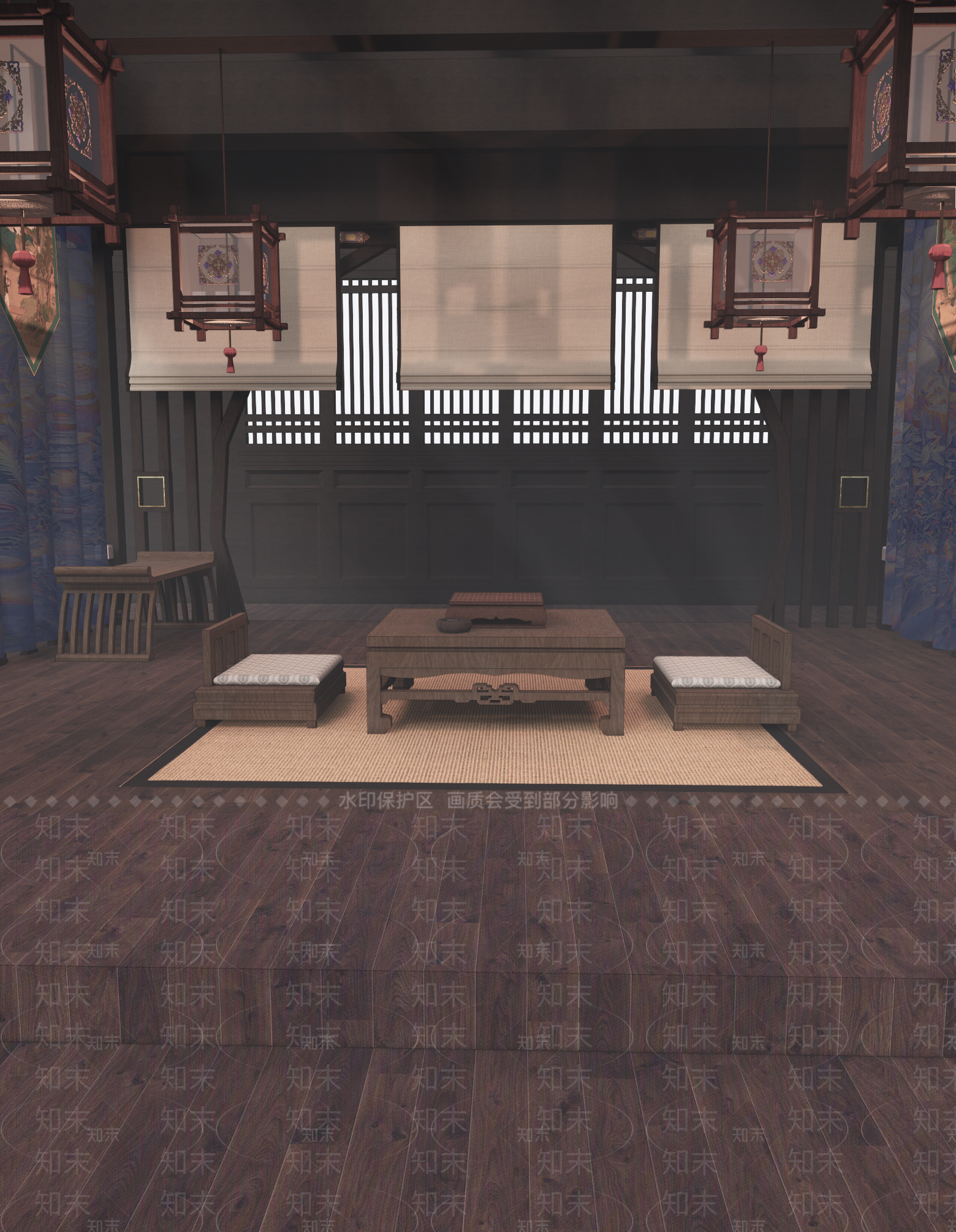 中式棋牌室SU模型下载【ID:1107668031】