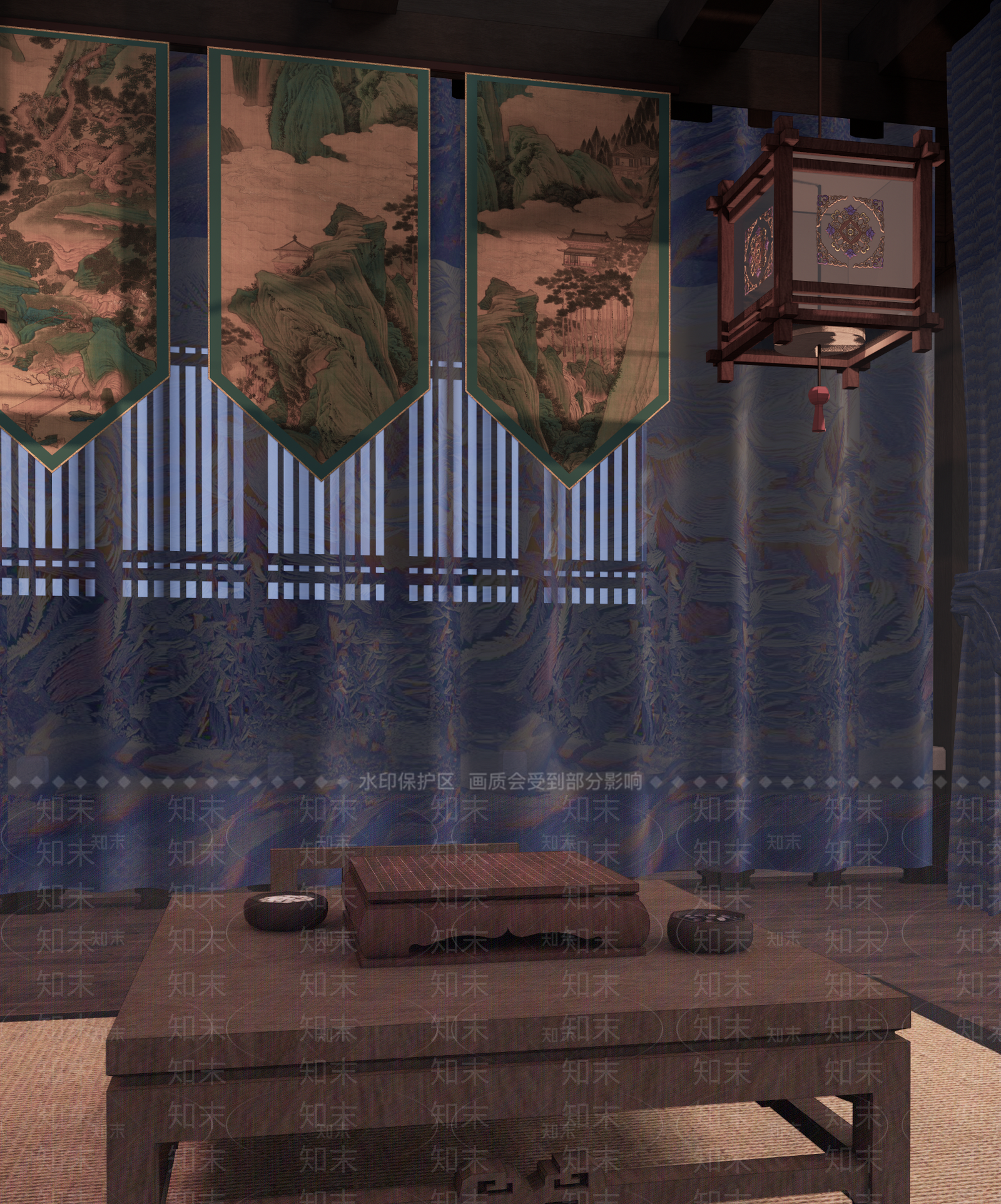 中式棋牌室SU模型下载【ID:1107668031】