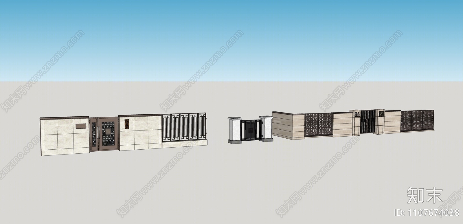 现代围栏SU模型下载【ID:1107674038】