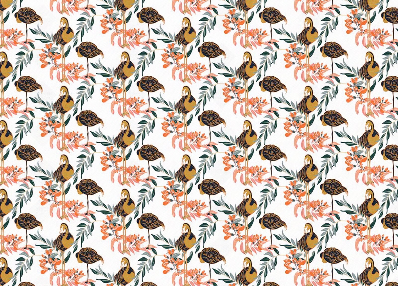 粉红火烈鸟壁纸贴图下载【ID:1107677619】