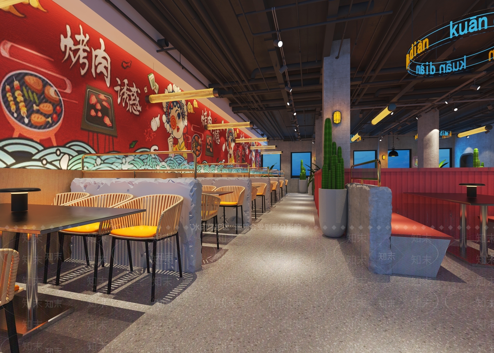 工业风烧烤店3D模型下载【ID:1107684597】