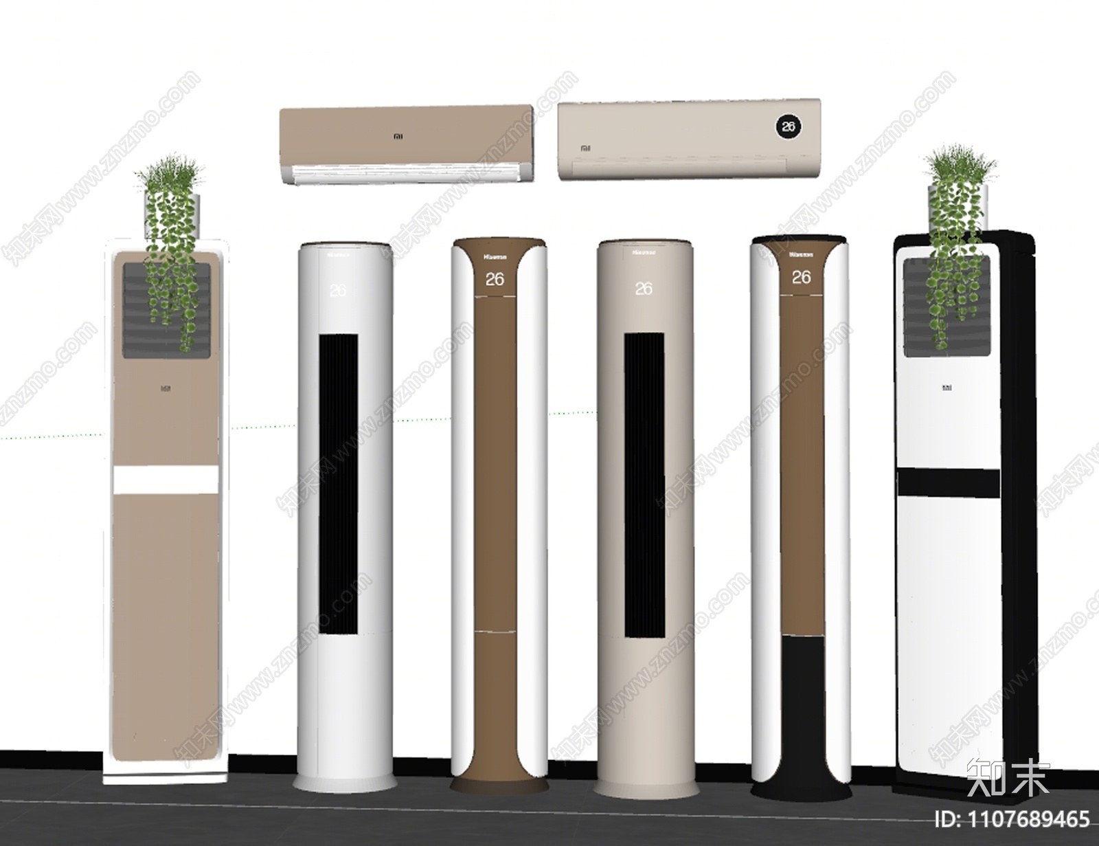 现代立式空调SU模型下载【ID:1107689465】