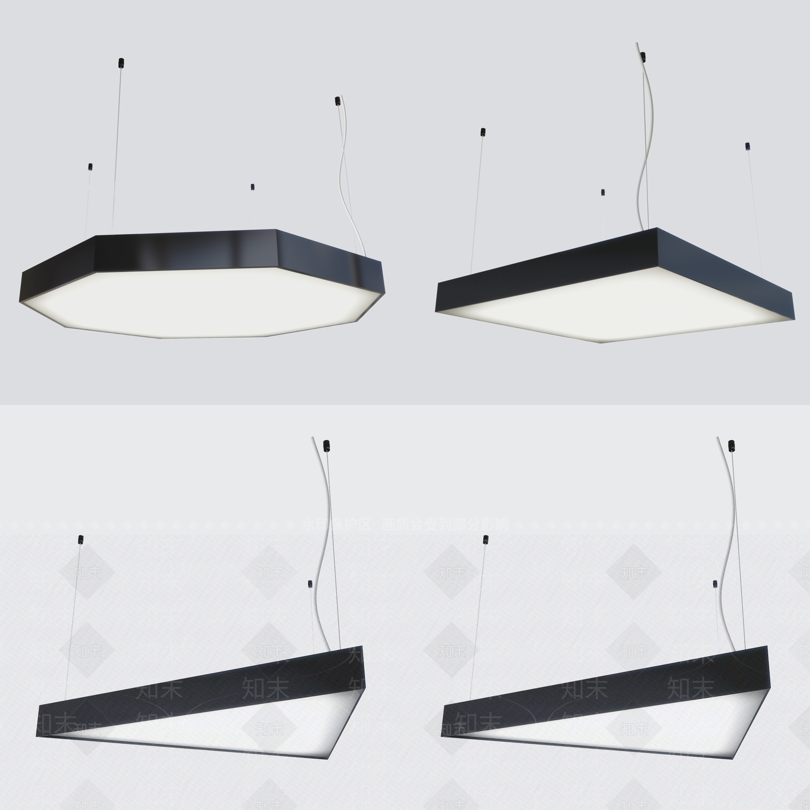 现代异形吊灯3D模型下载【ID:1107689774】