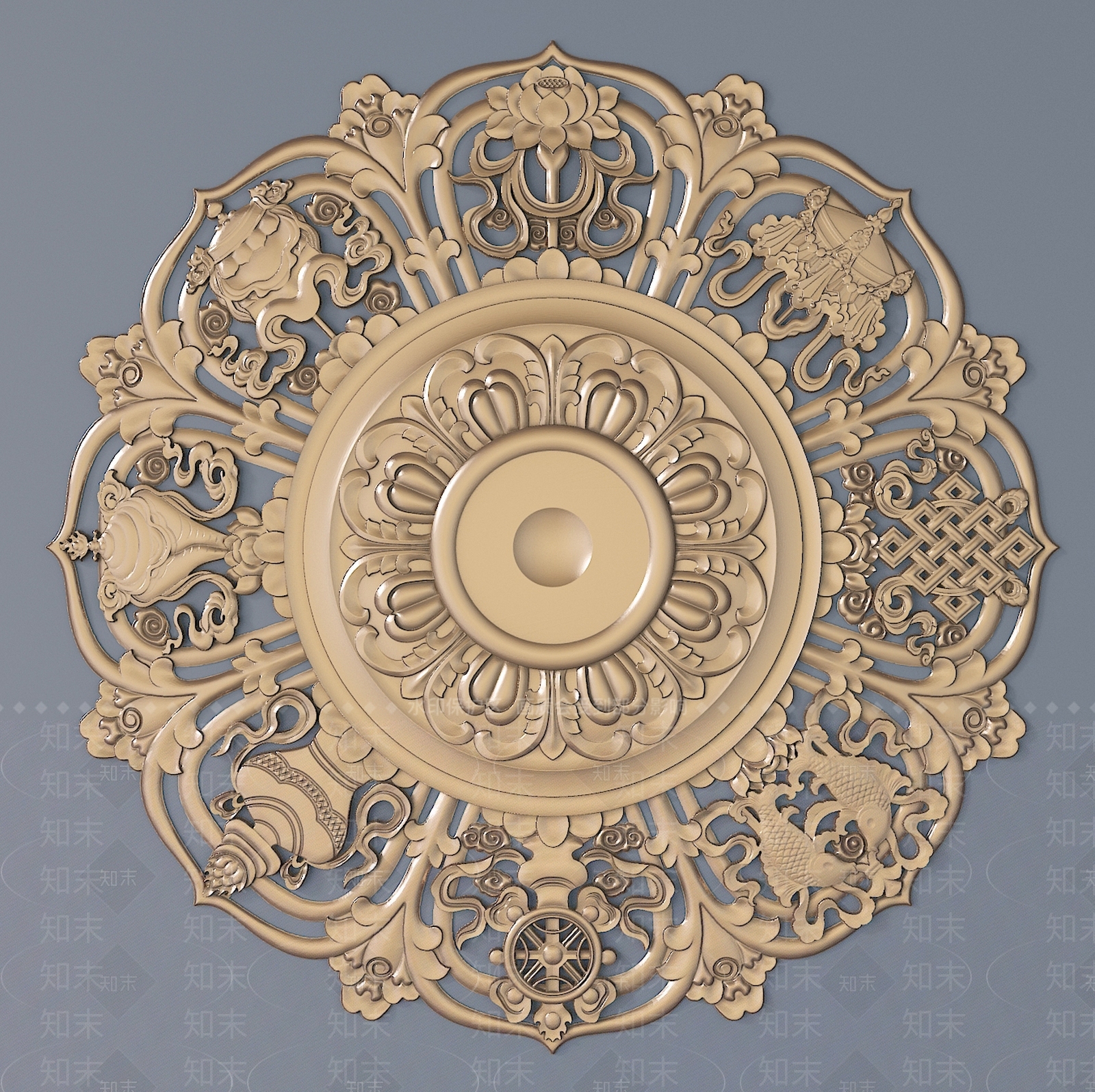 中式镂空雕花3D模型下载【ID:1107690948】