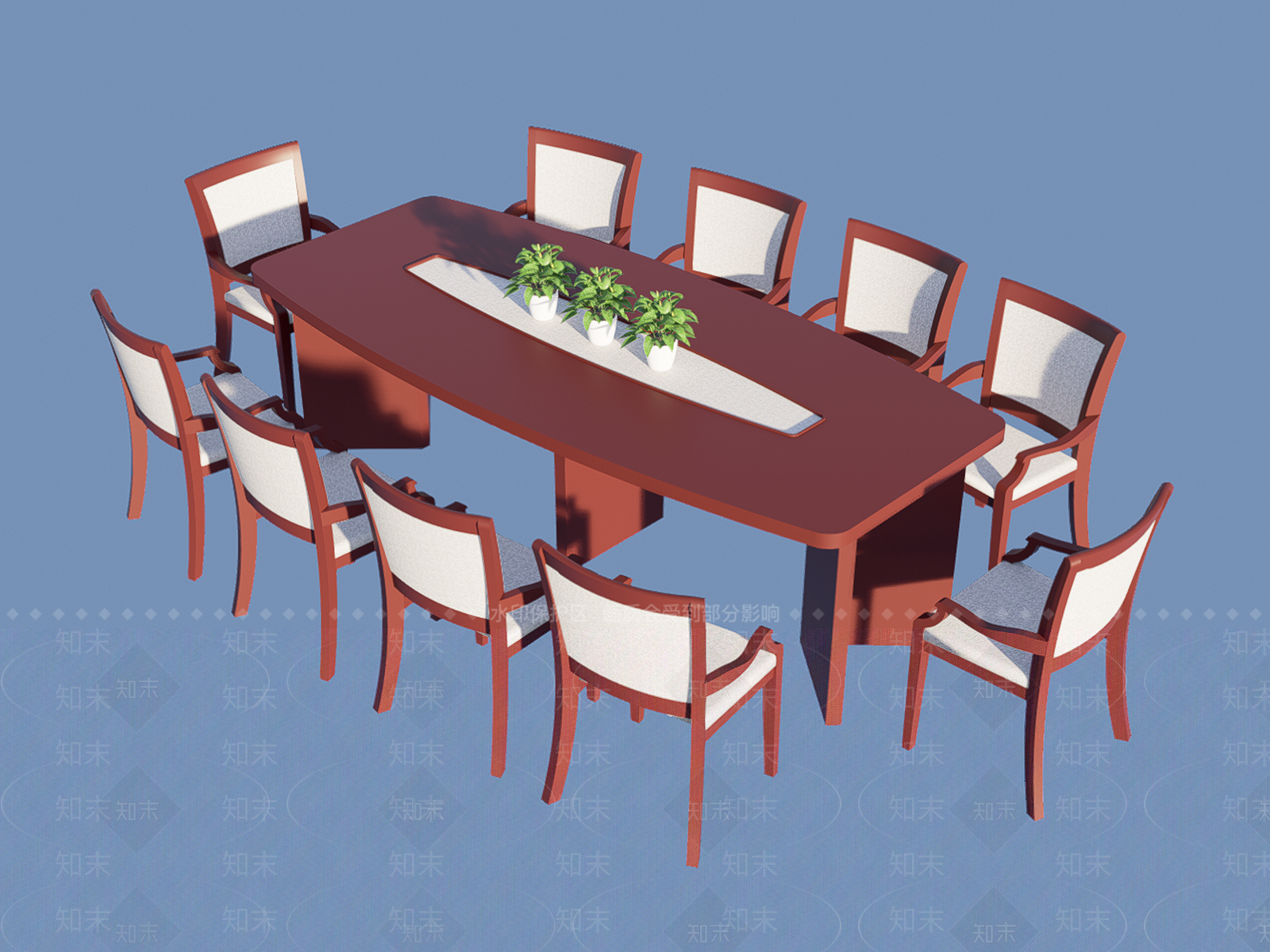 现代会议桌椅SU模型下载【ID:1107698322】