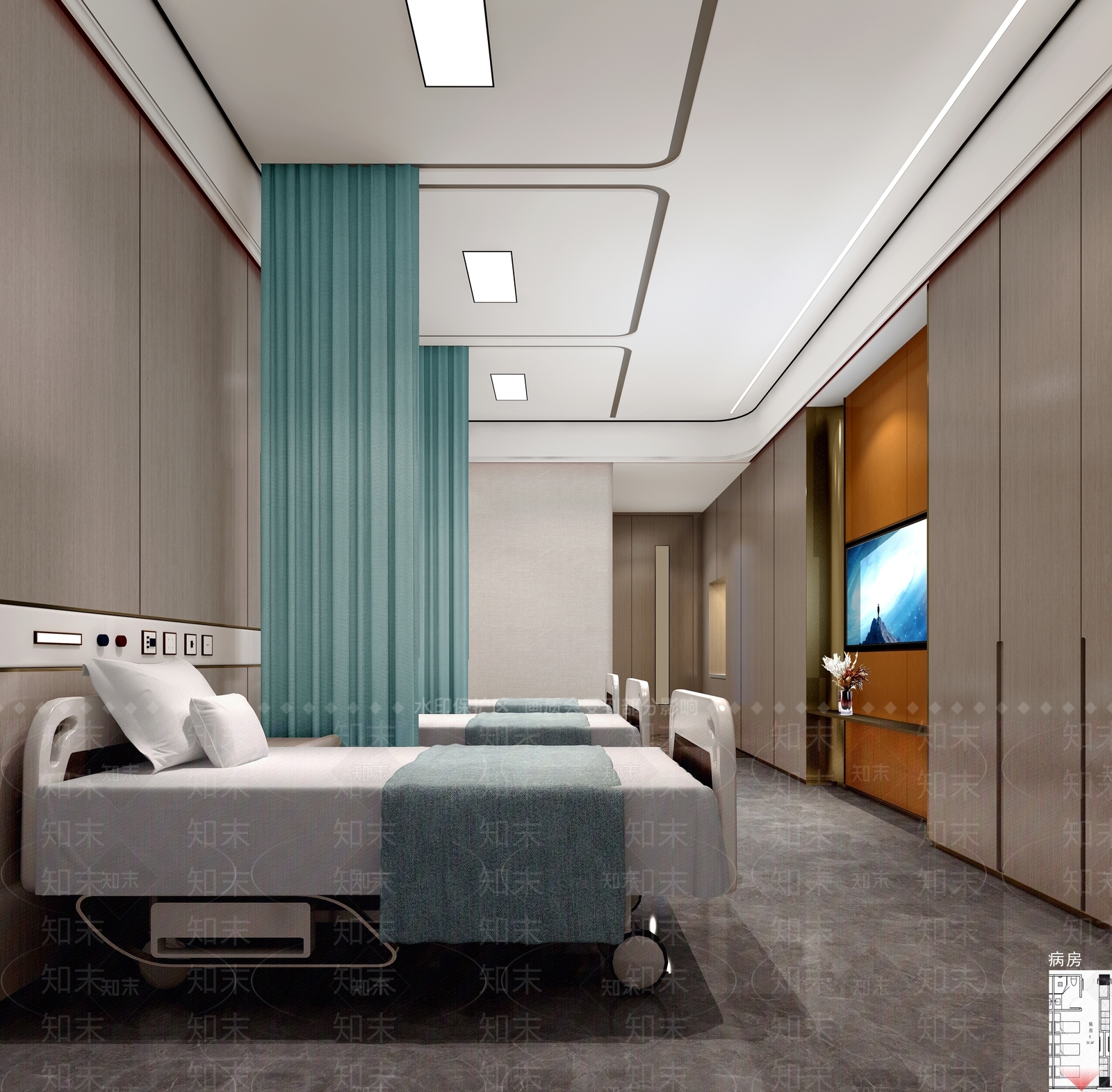 现代医院病房3D模型下载【ID:1116591186】