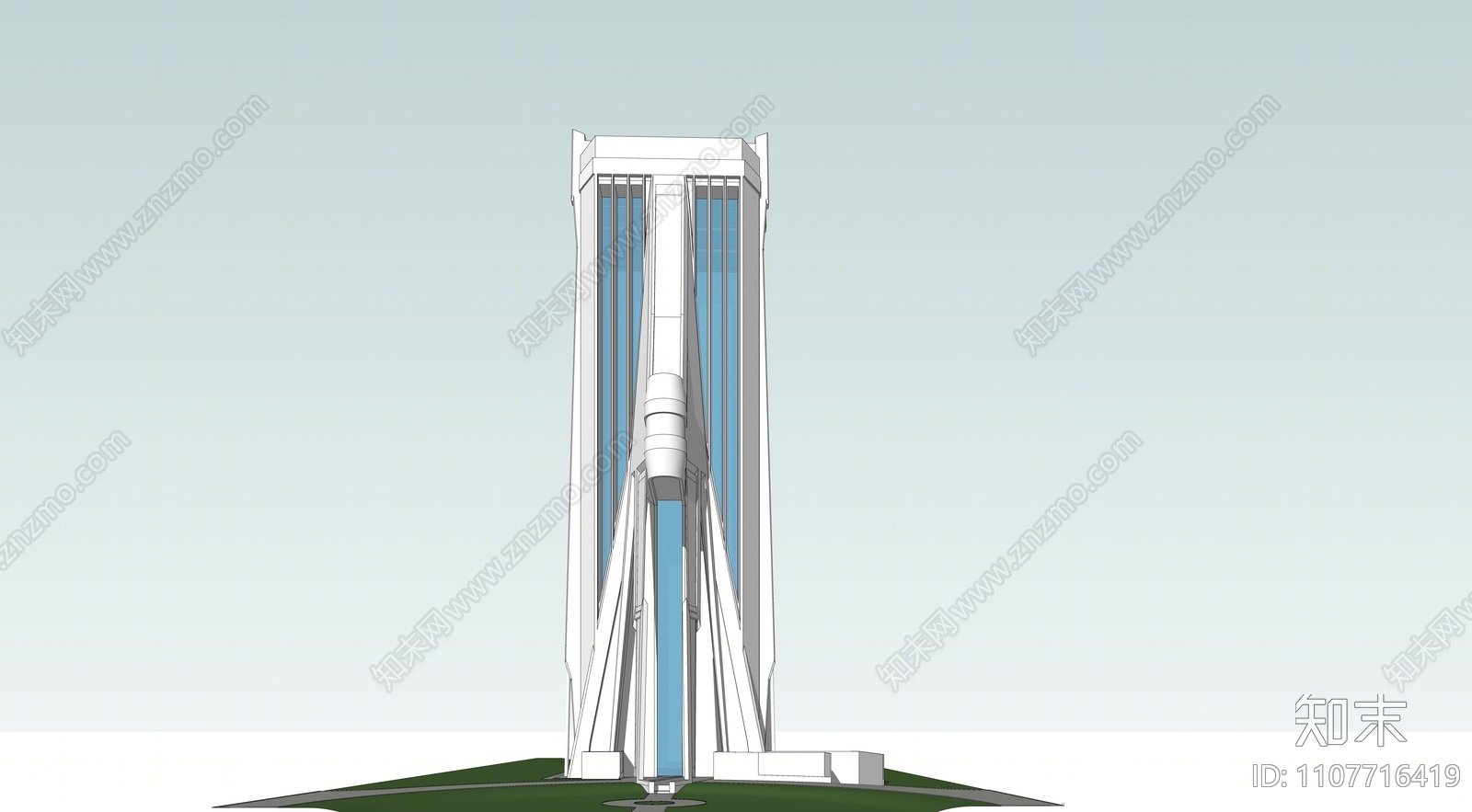 现代教堂建筑SU模型下载【ID:1107716419】