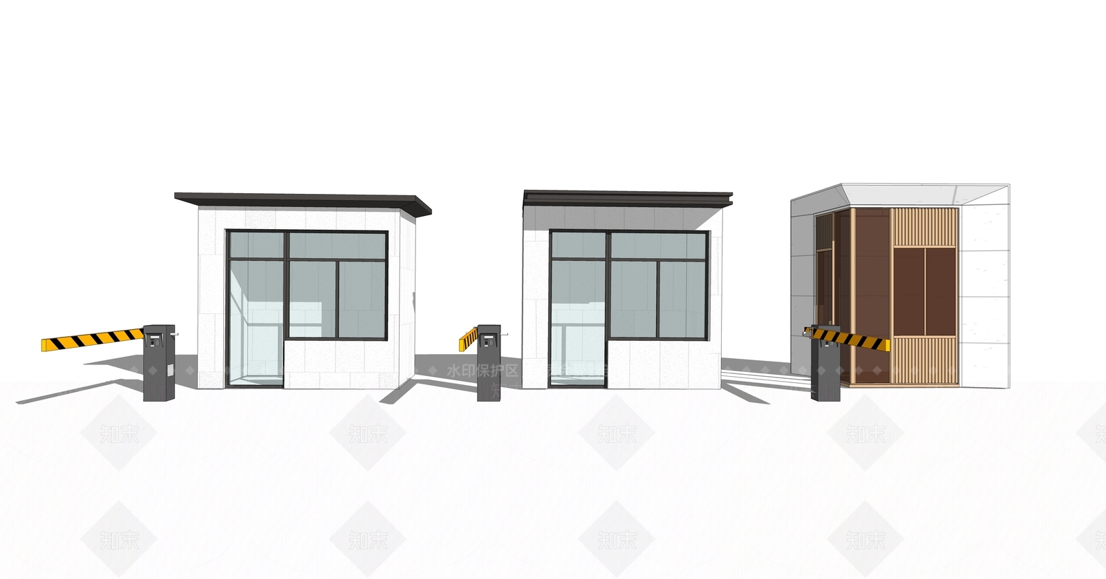 现代小公建SU模型草图