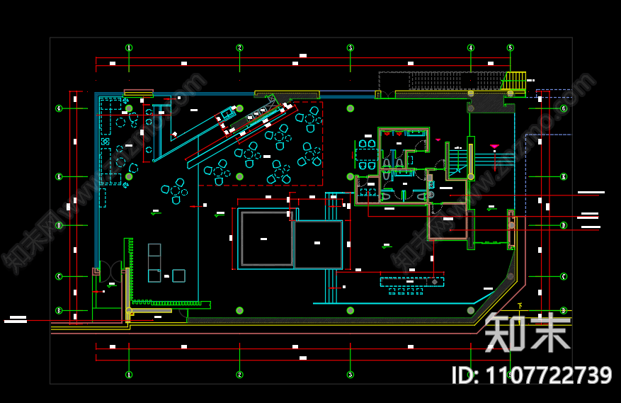 绿都杜庄售楼处施工图cad施工图下载【ID:1107722739】