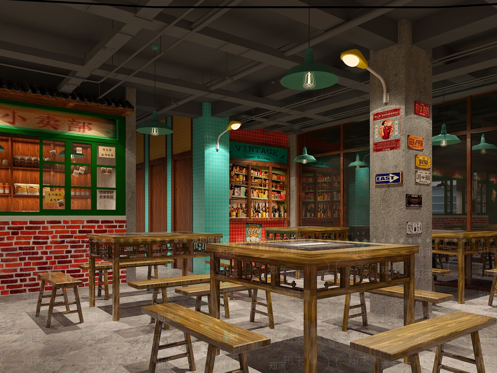 复古怀旧烧烤店3D模型下载【ID:1107723916】