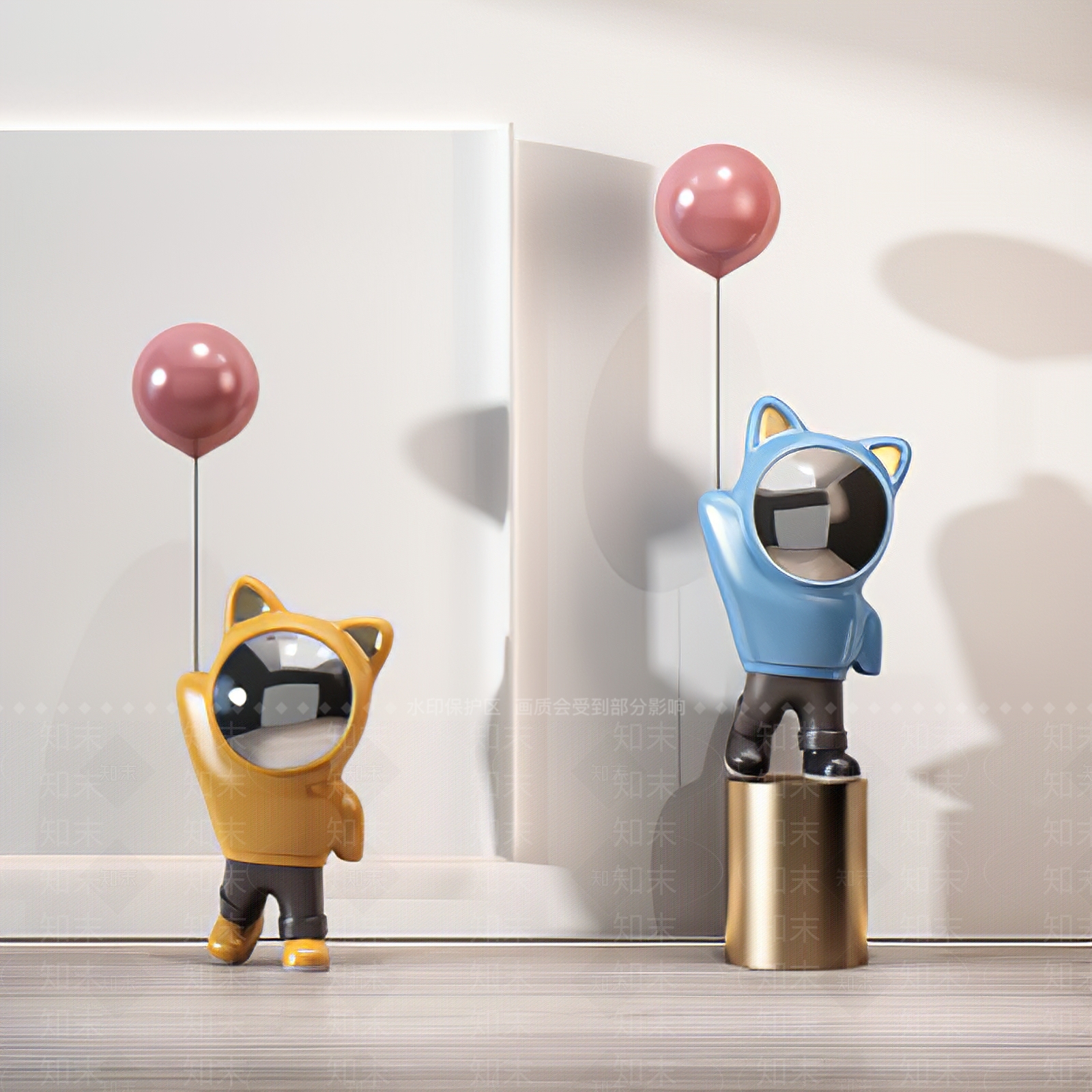 现代卡通小人潮玩创意雕塑SU模型下载【ID:1107730205】