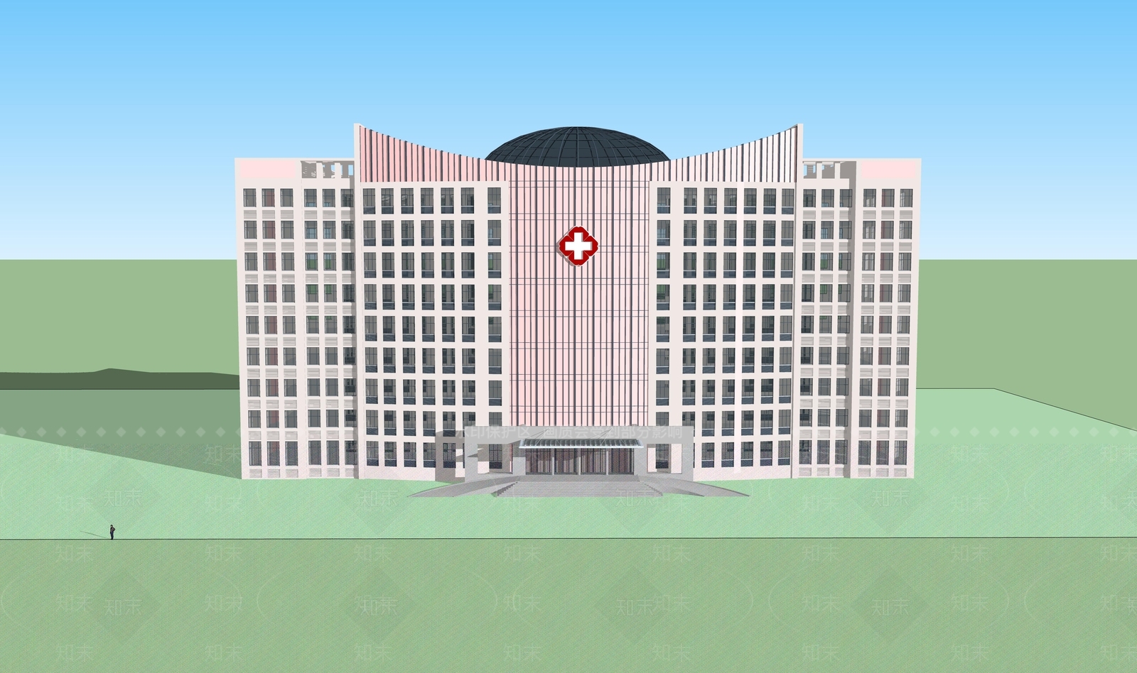 现代医疗建筑SU模型下载【ID:1107733776】