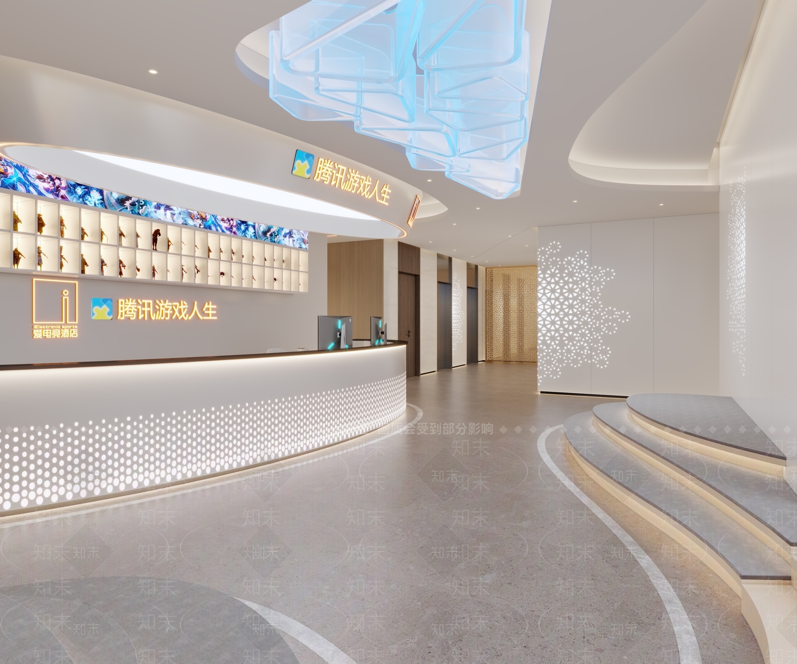 现代电竞酒店前台3D模型下载【ID:1107748082】