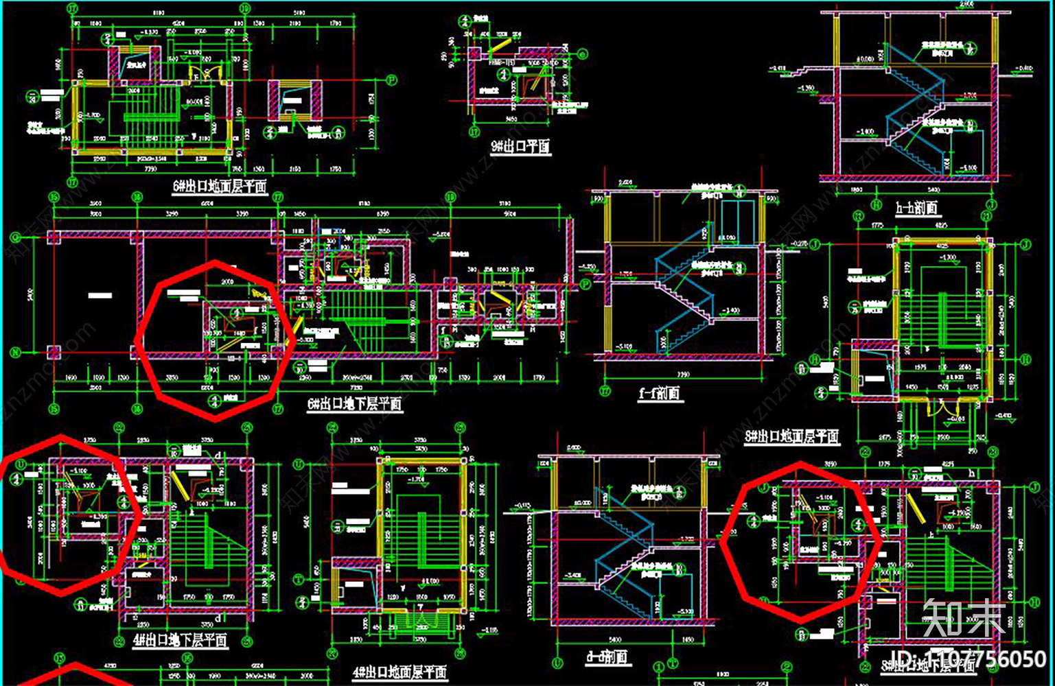 地下车库建筑CADcad施工图下载【ID:1107756050】