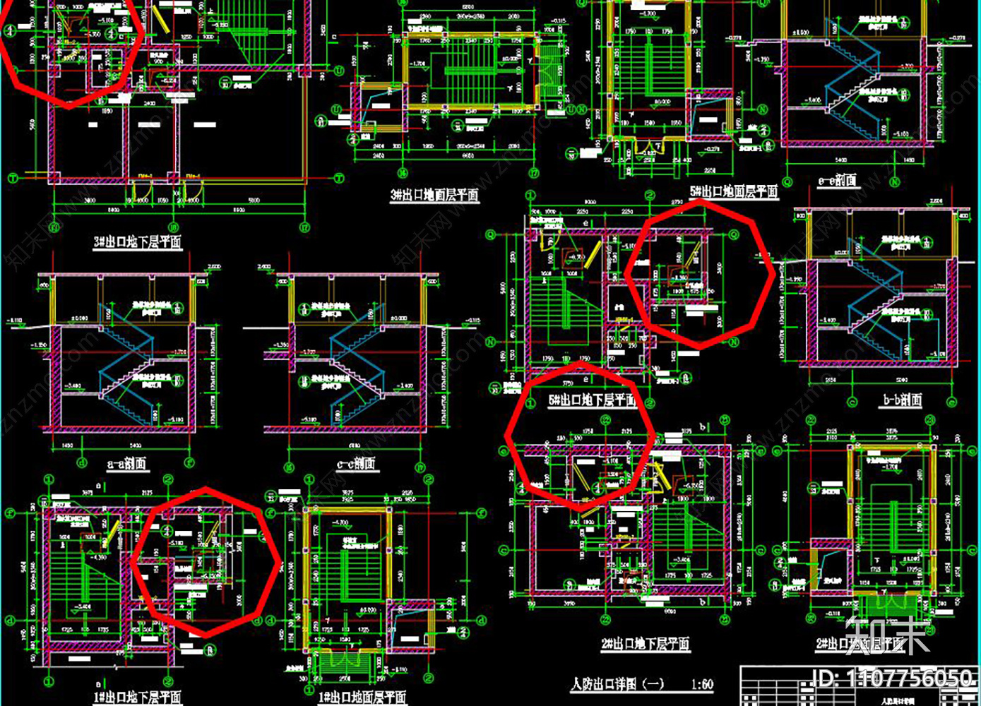 地下车库建筑CADcad施工图下载【ID:1107756050】