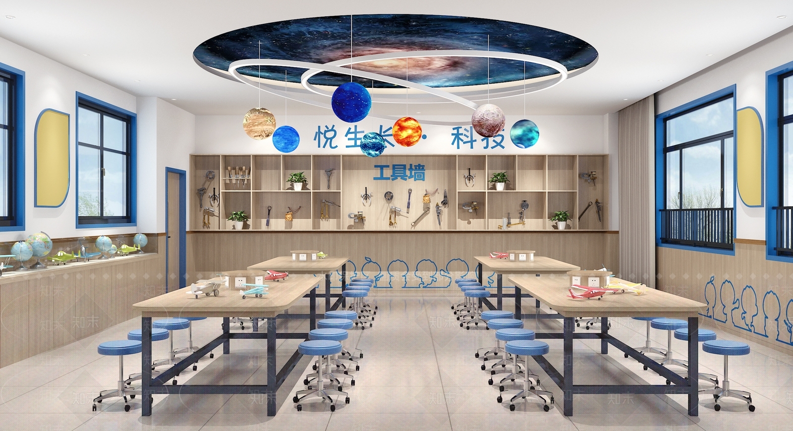现代小学科学实验室3D模型下载【ID:1107757935】