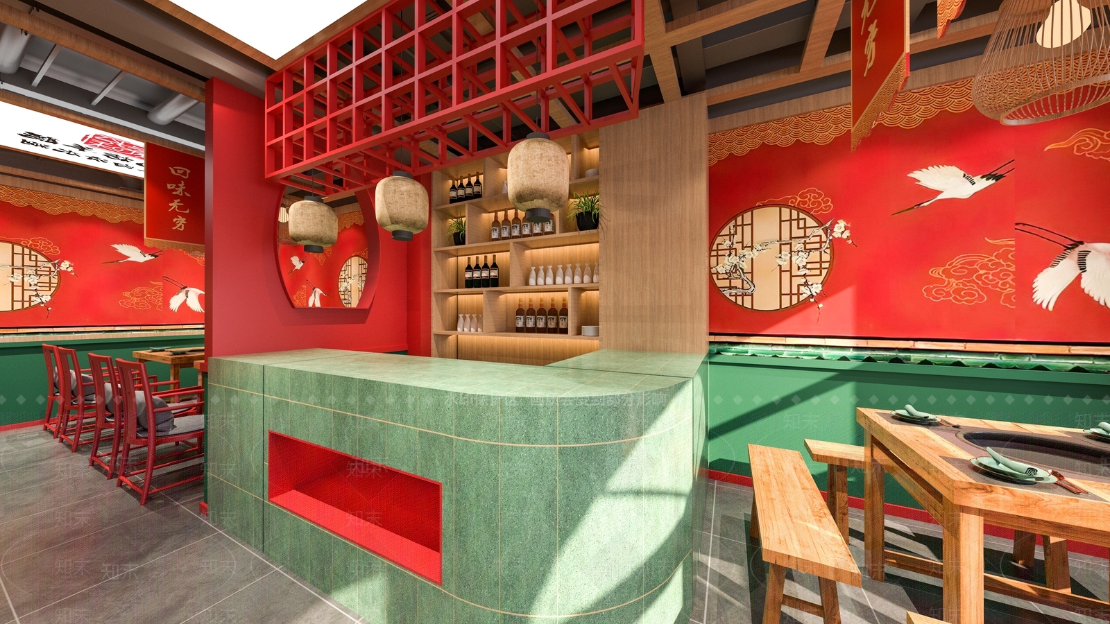 新中式火锅店SU模型下载【ID:1107760421】