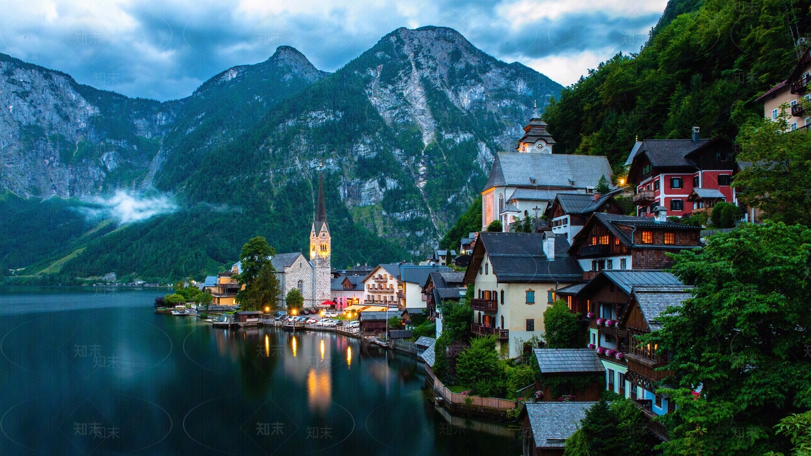 河边小镇风景贴图下载【ID:1107768396】