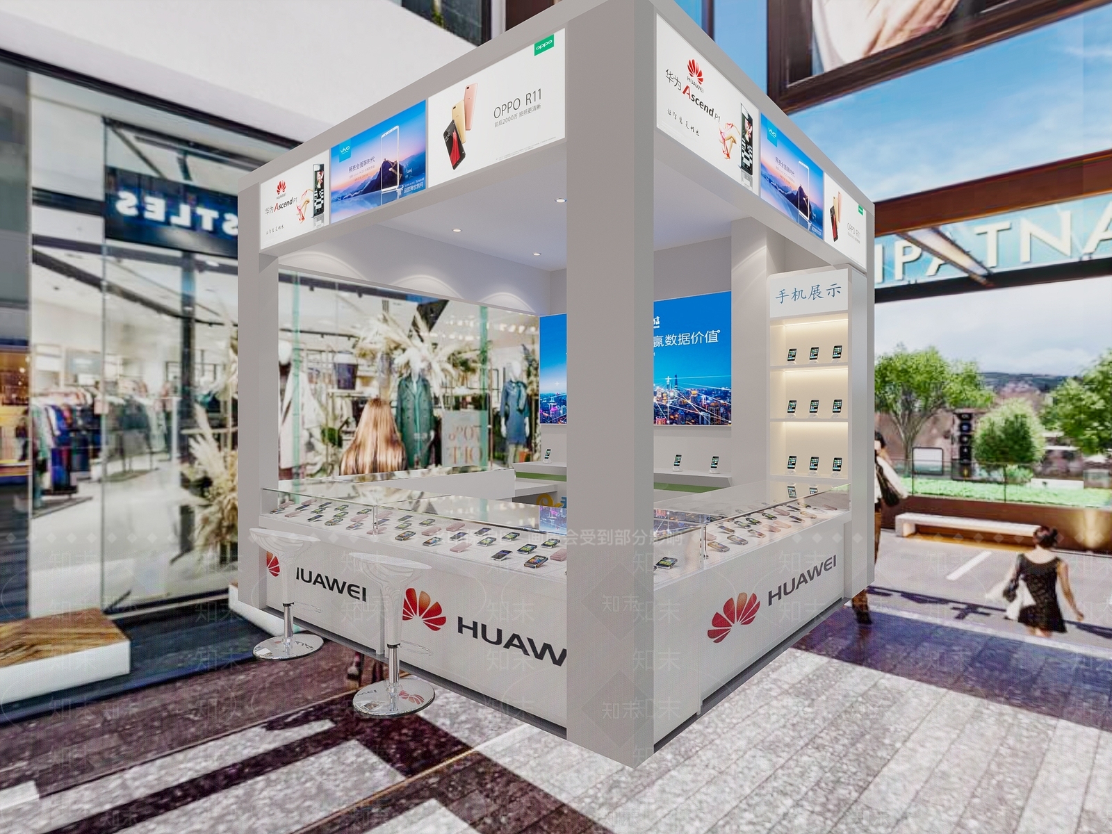 现代商场手机柜台3D模型下载【ID:1107790950】