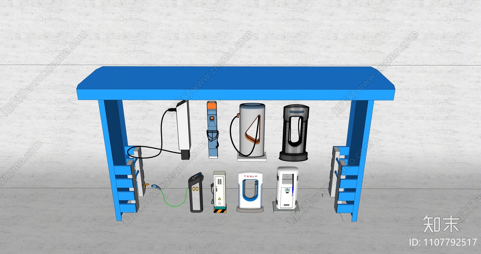 现代汽车充电桩SU模型下载【ID:1107792517】
