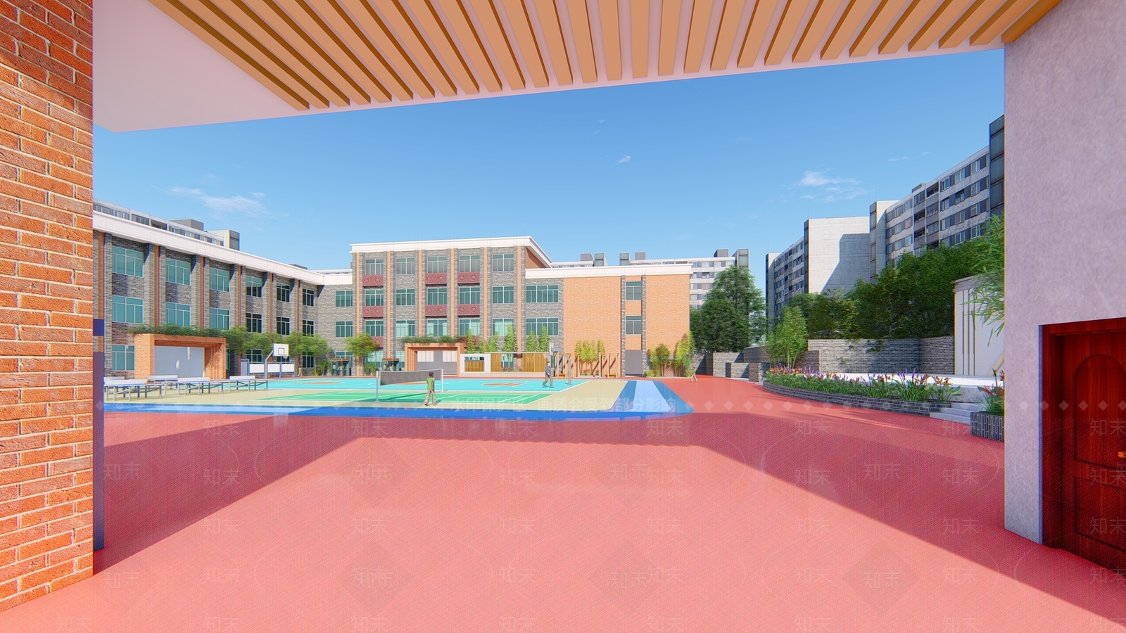 新中式学校SU模型下载【ID:1107798684】