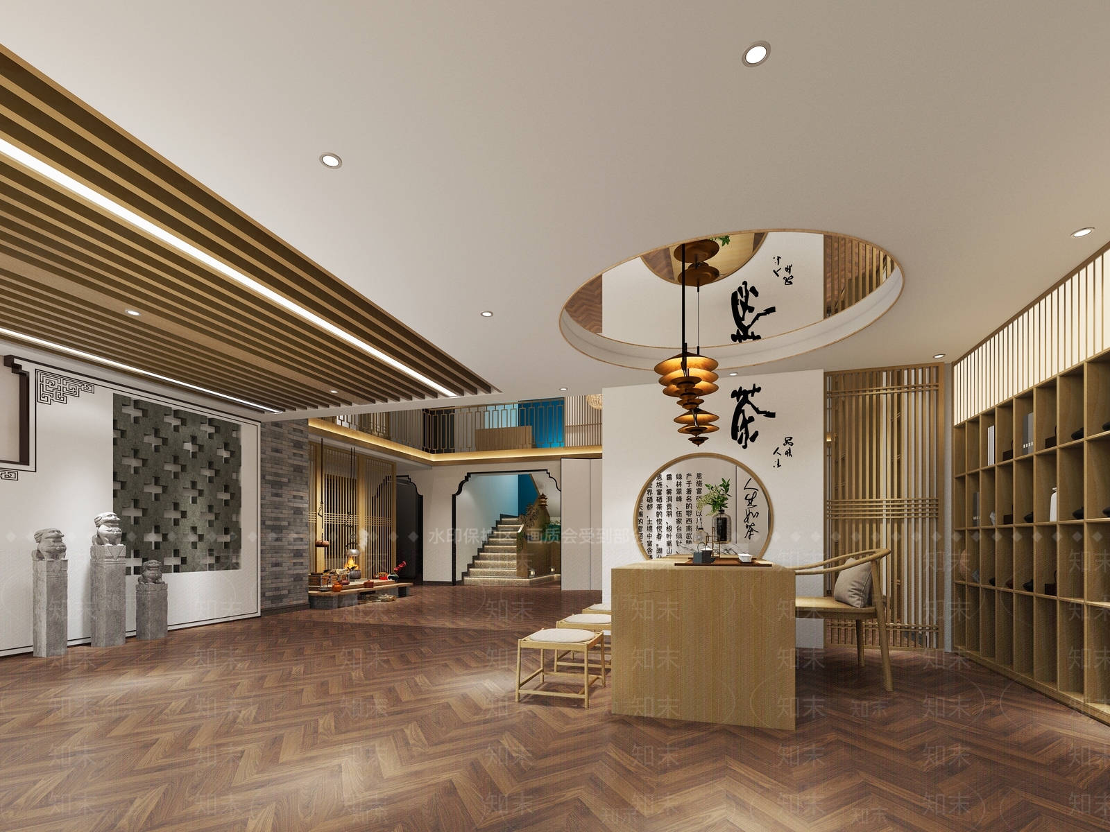 新中式茶楼3D模型下载【ID:1107802056】