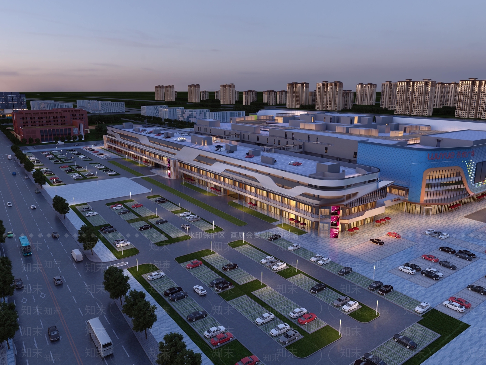 现代户外立体停车场3D模型下载【ID:1107808659】