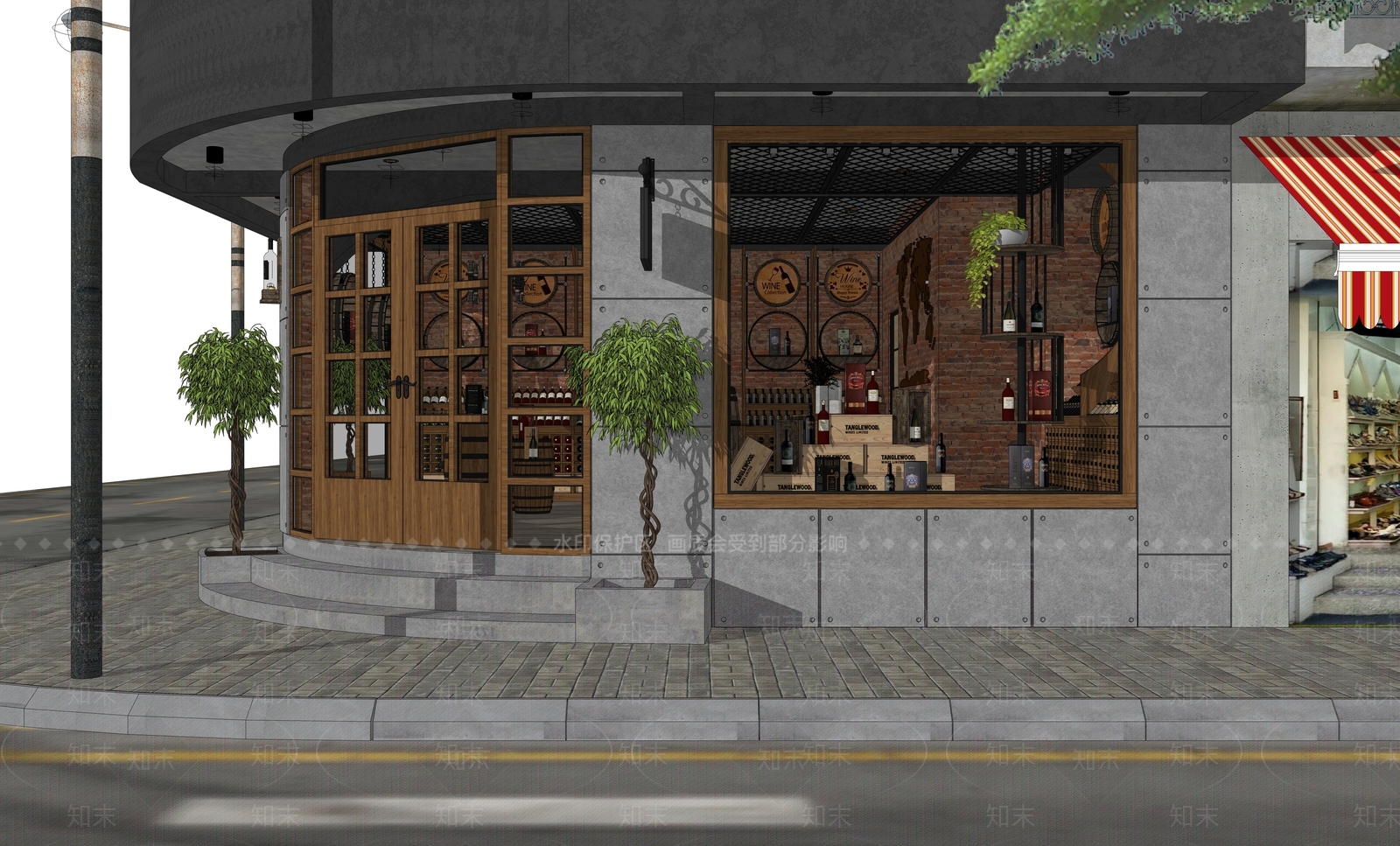 现代品葡萄酒售卖店SU模型下载【ID:1107810111】