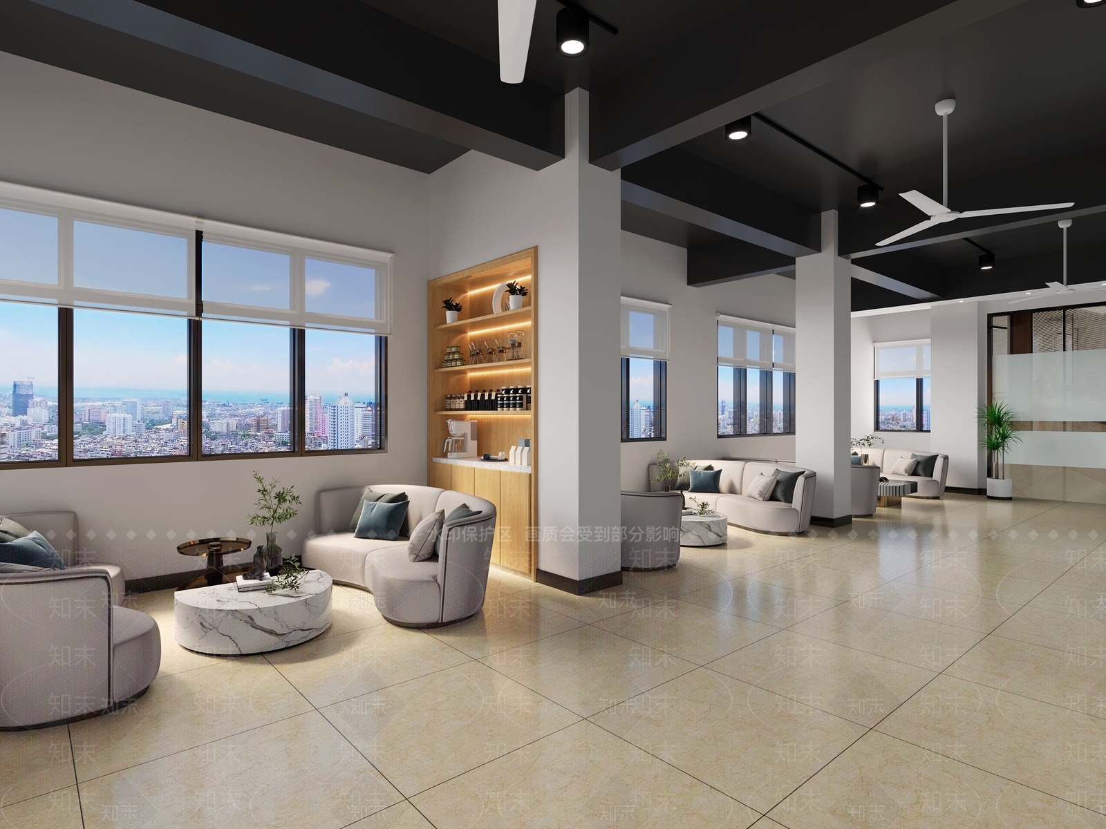 现代办公休息区3D模型下载【ID:1107810554】