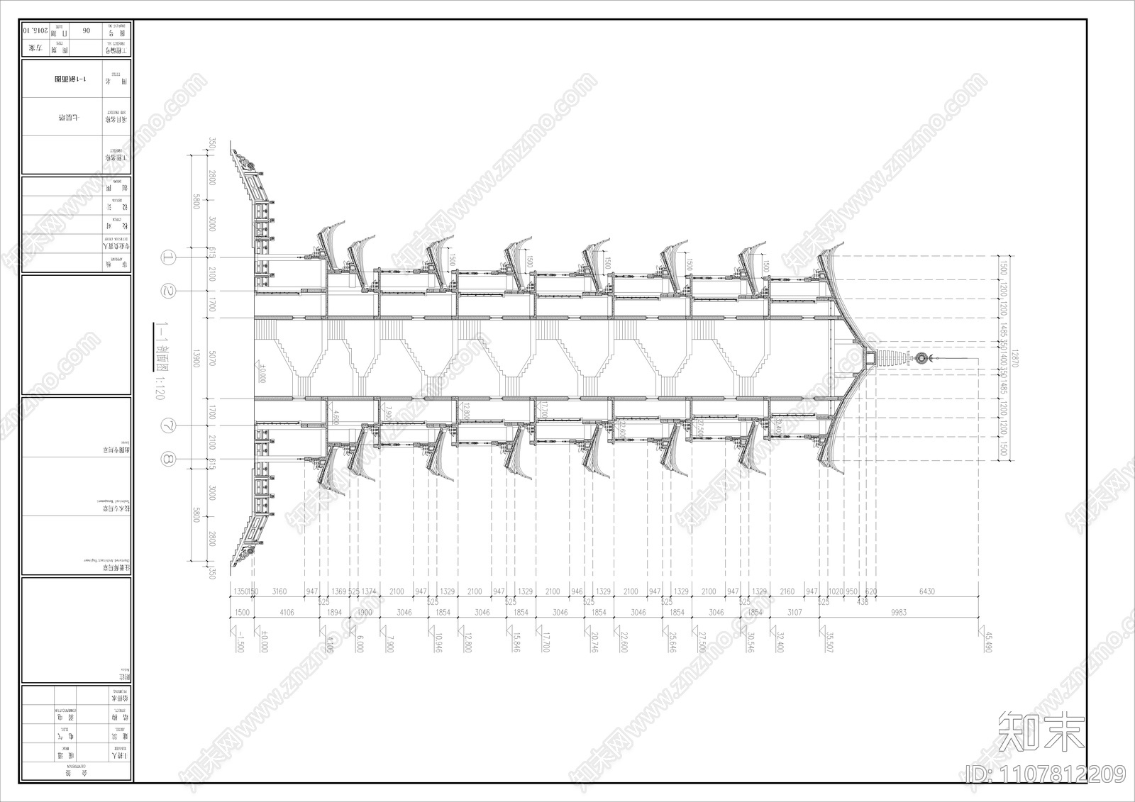 七层塔方案cad施工图下载【ID:1107812209】