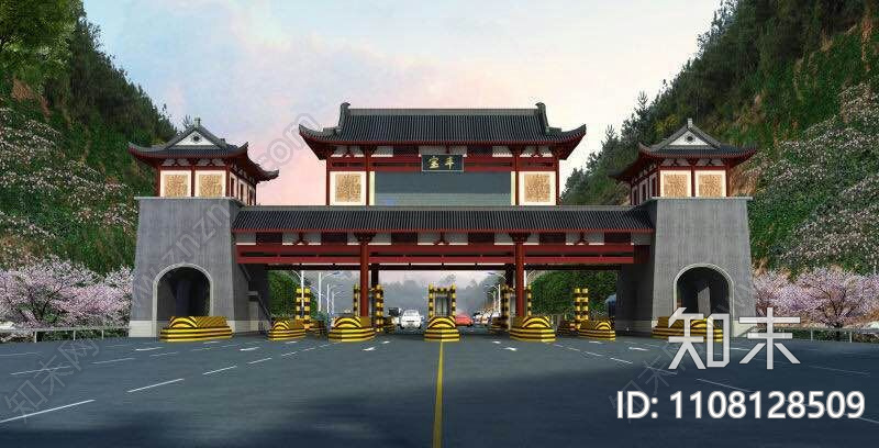 仿唐收费站cad施工图下载【ID:1108128509】