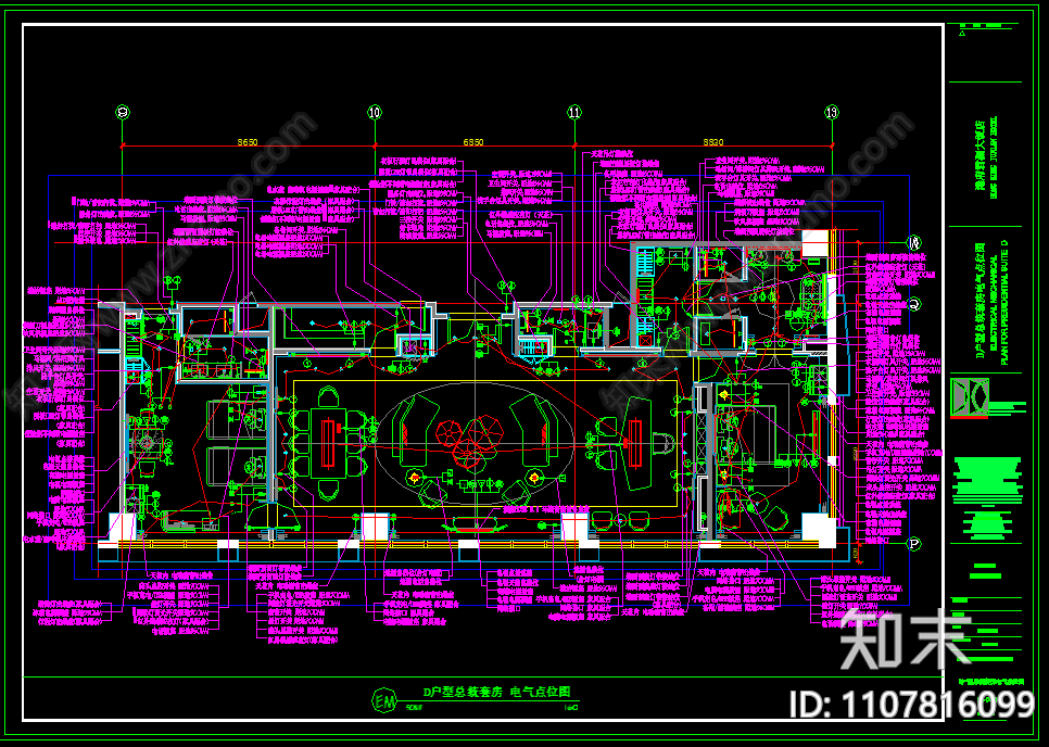 D户型总统套房施工图cad施工图下载【ID:1107816099】