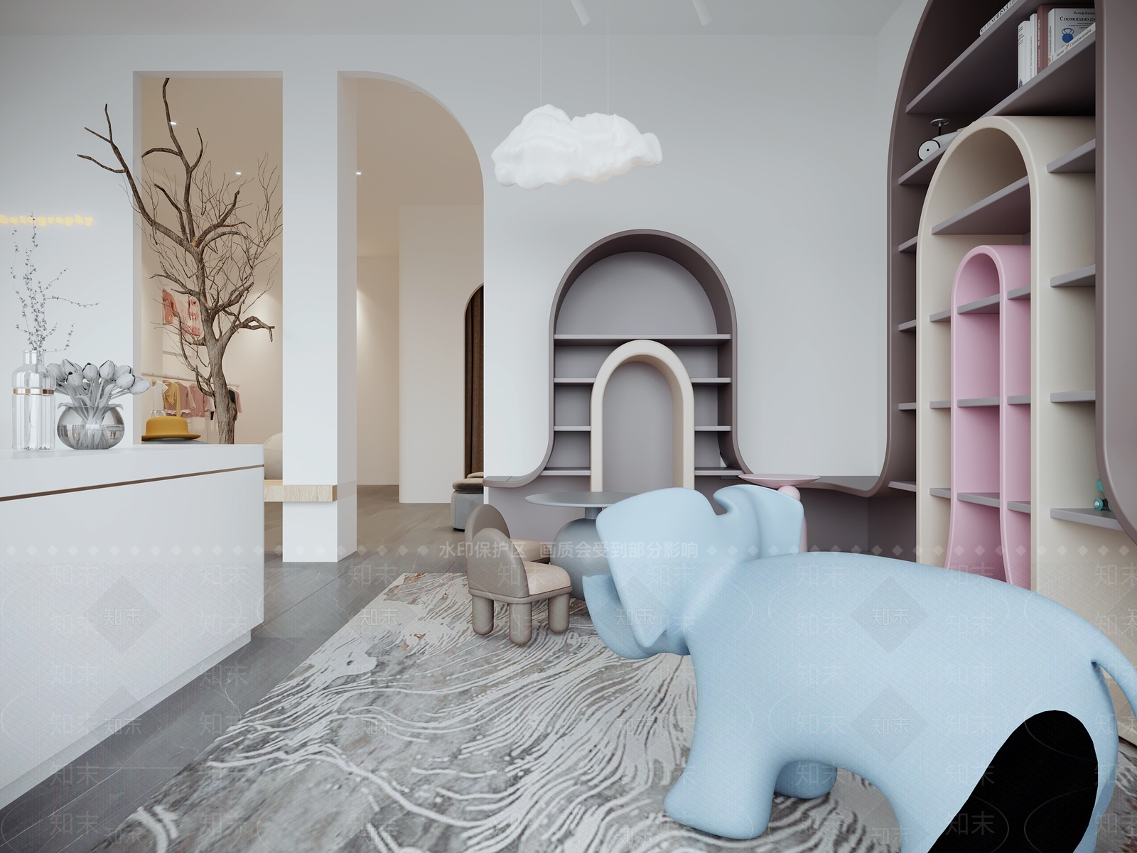 现代婚纱摄影店3D模型下载【ID:1107817764】