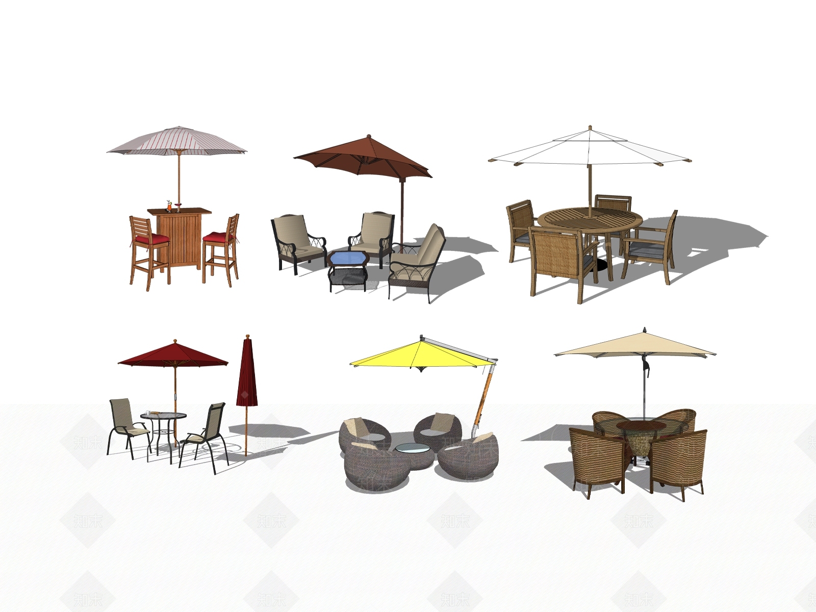 现代遮阳伞SU模型下载【ID:1107819718】