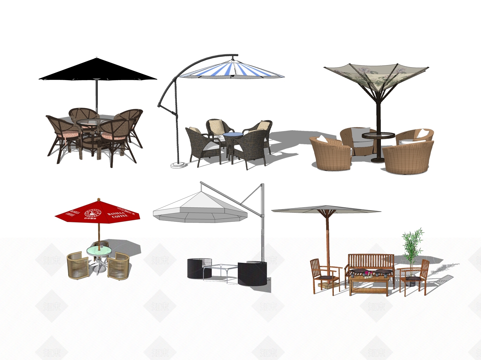 现代遮阳伞SU模型下载【ID:1107819749】