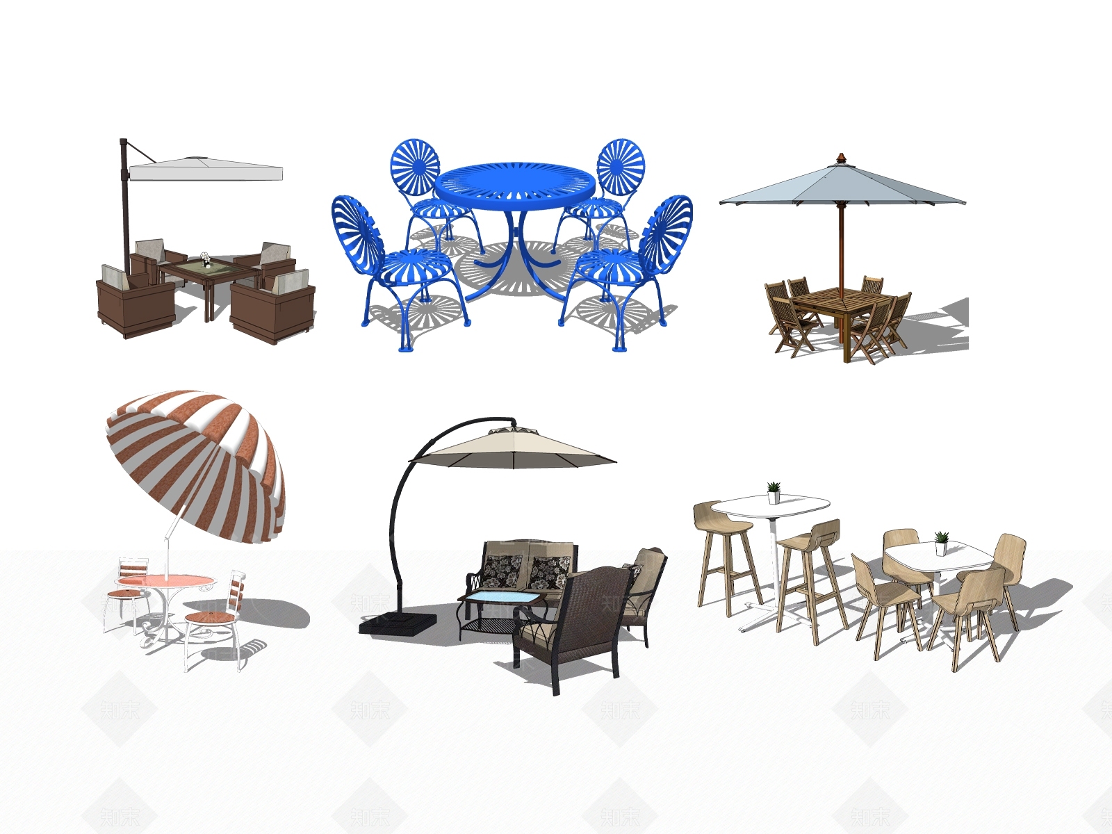 现代遮阳伞SU模型下载【ID:1107819894】