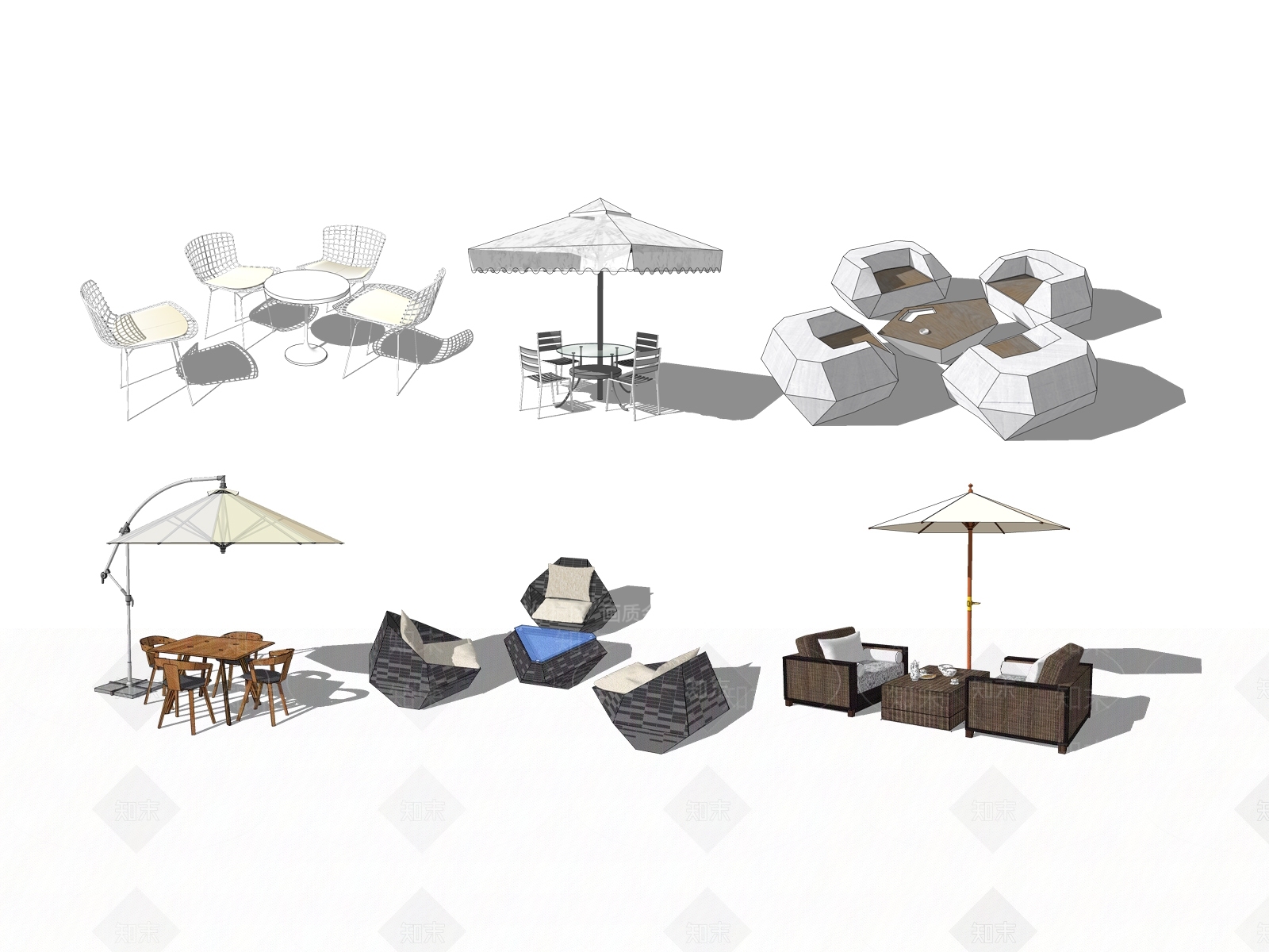 现代遮阳伞SU模型下载【ID:1107819856】