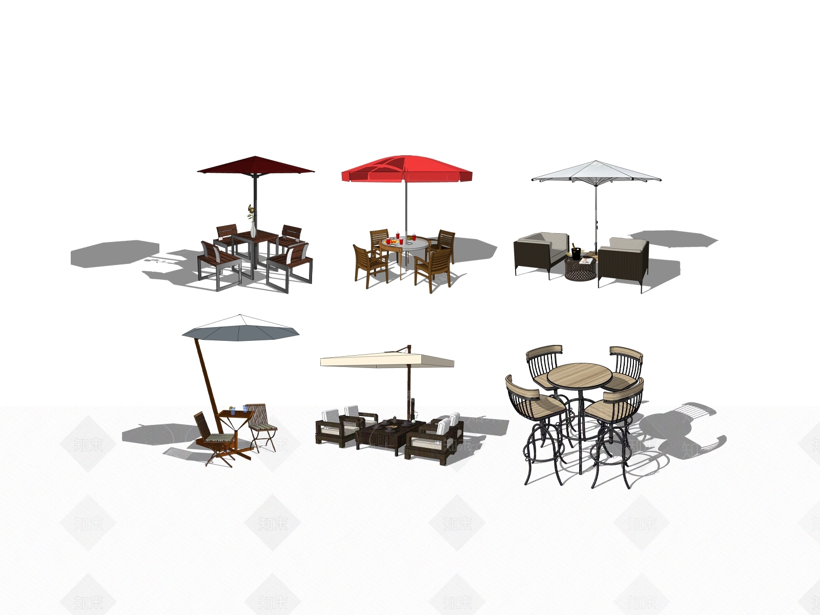 现代遮阳伞SU模型下载【ID:1107819981】