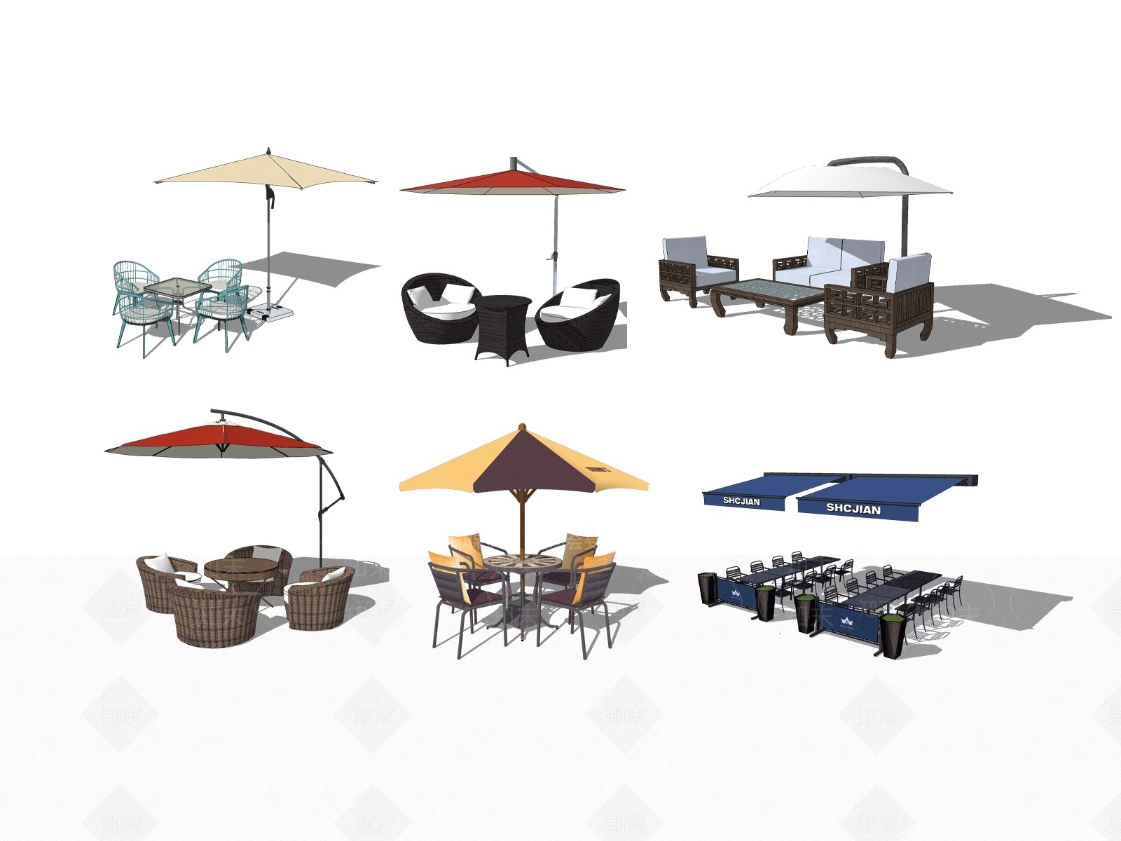 现代遮阳伞SU模型下载【ID:1107819902】