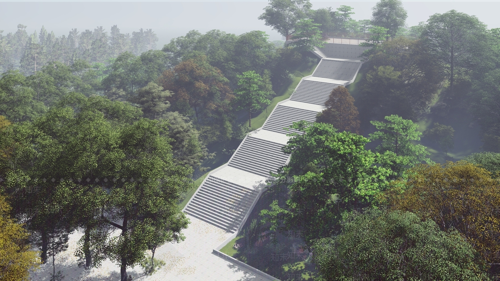 现代台阶景观SU模型下载【ID:1107843248】