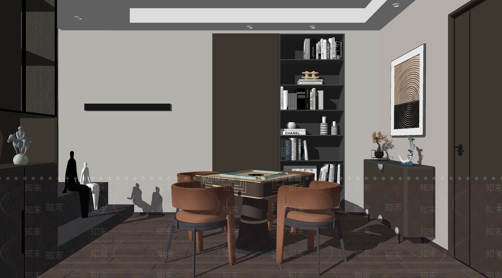现代棋牌室SU模型下载【ID:1107840901】