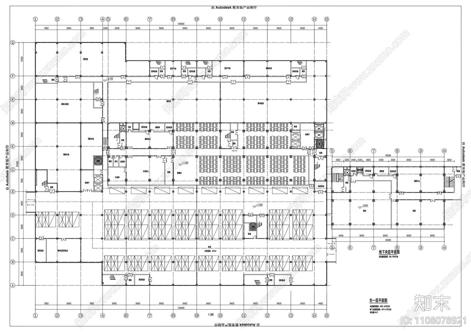 传染病医院平面图cad施工图下载【ID:1108078921】