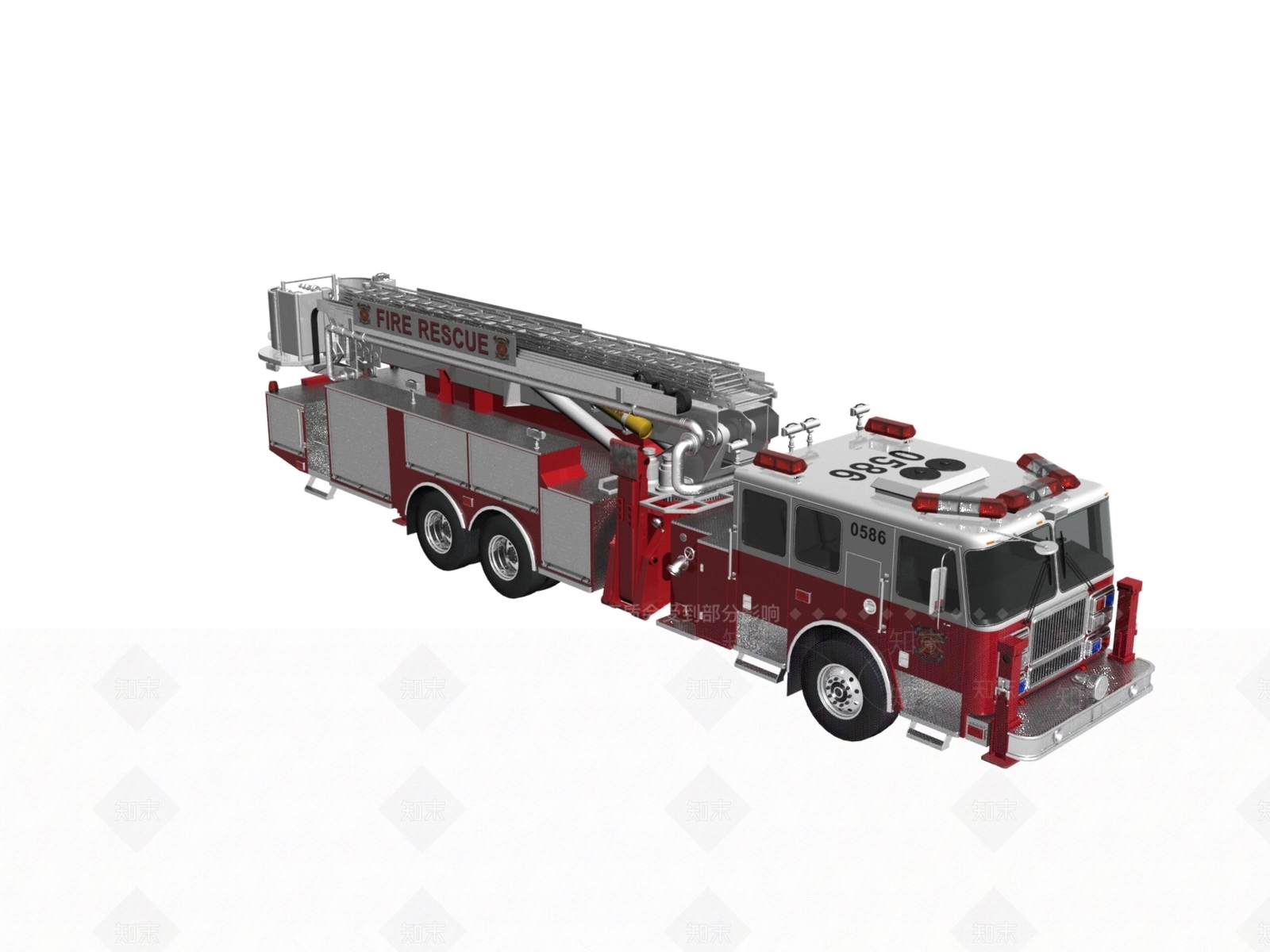 现代消防车3D模型下载【ID:1107842144】