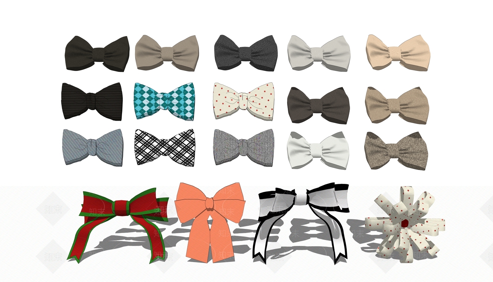 现代蝴蝶结SU模型下载【ID:1107845028】