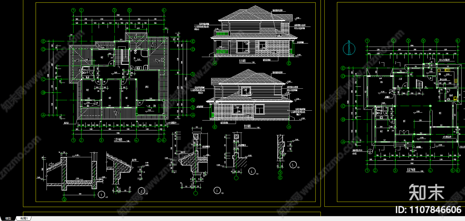 砖混结构别墅设计施工图下载【ID:1107846606】