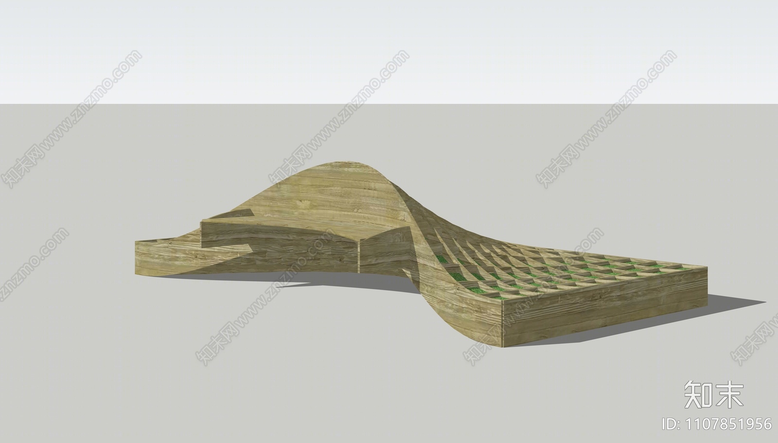 现代异形景观座椅SU模型下载【ID:1107851956】