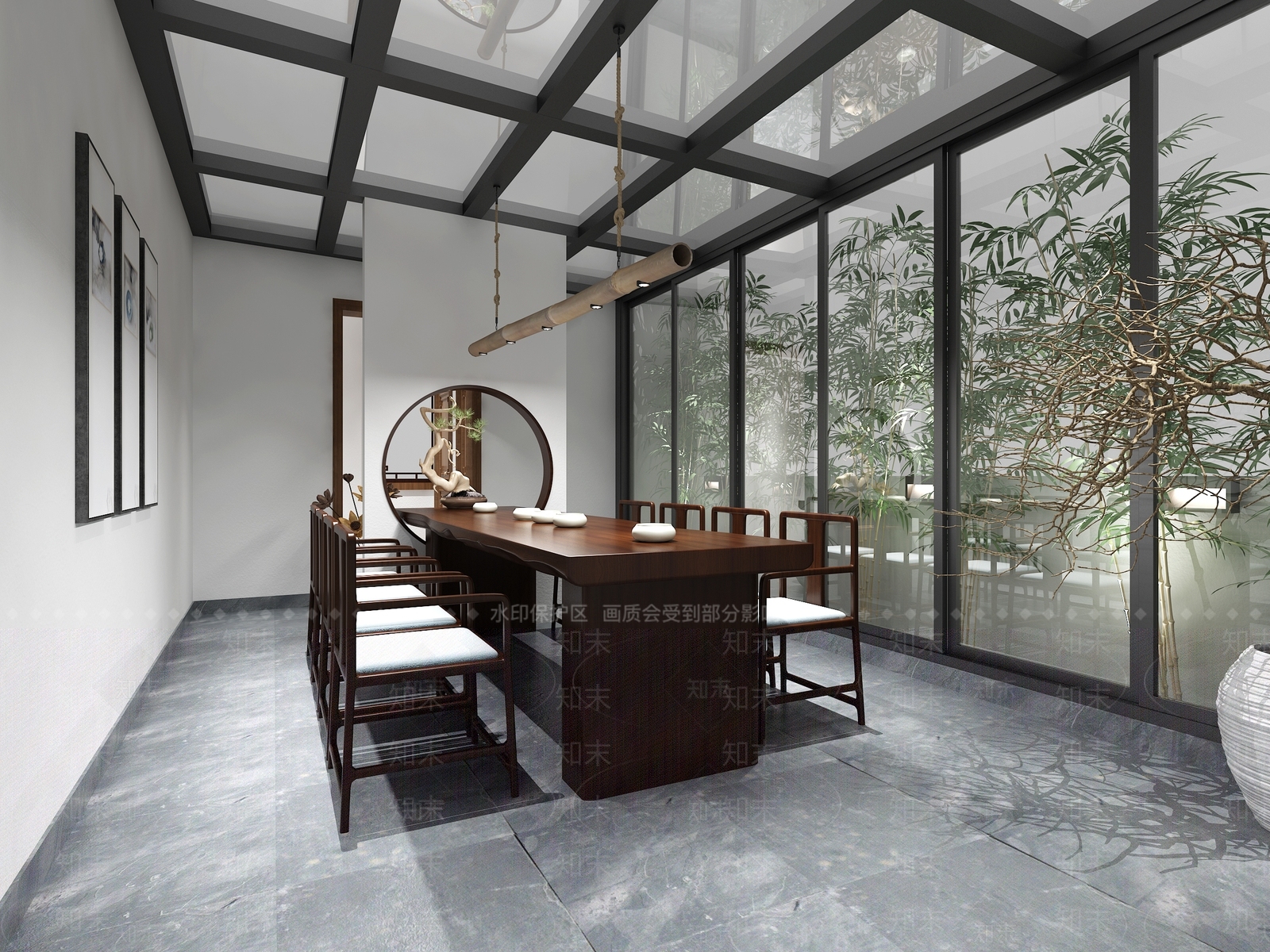 新中式茶室3D模型下载【ID:1107852475】
