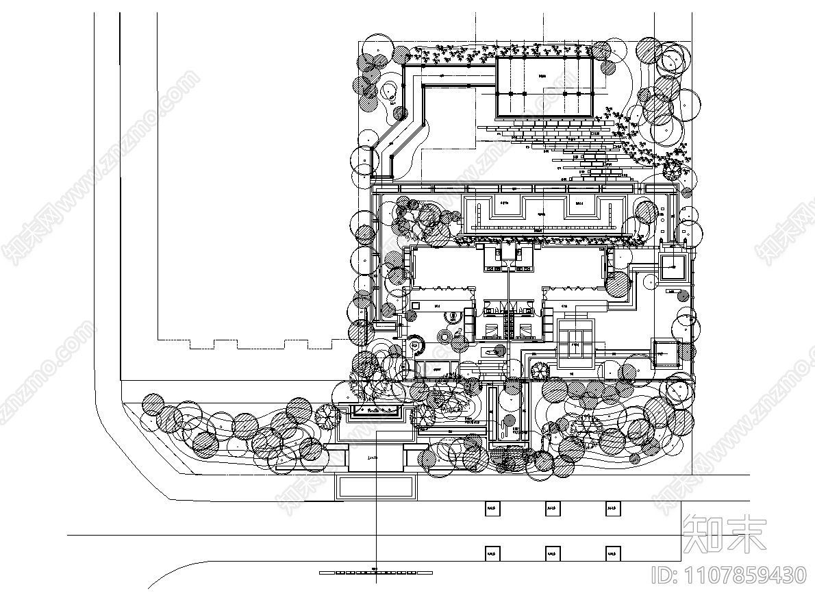 新中式成都蓝光雍景王府cad施工图下载【ID:1107859430】