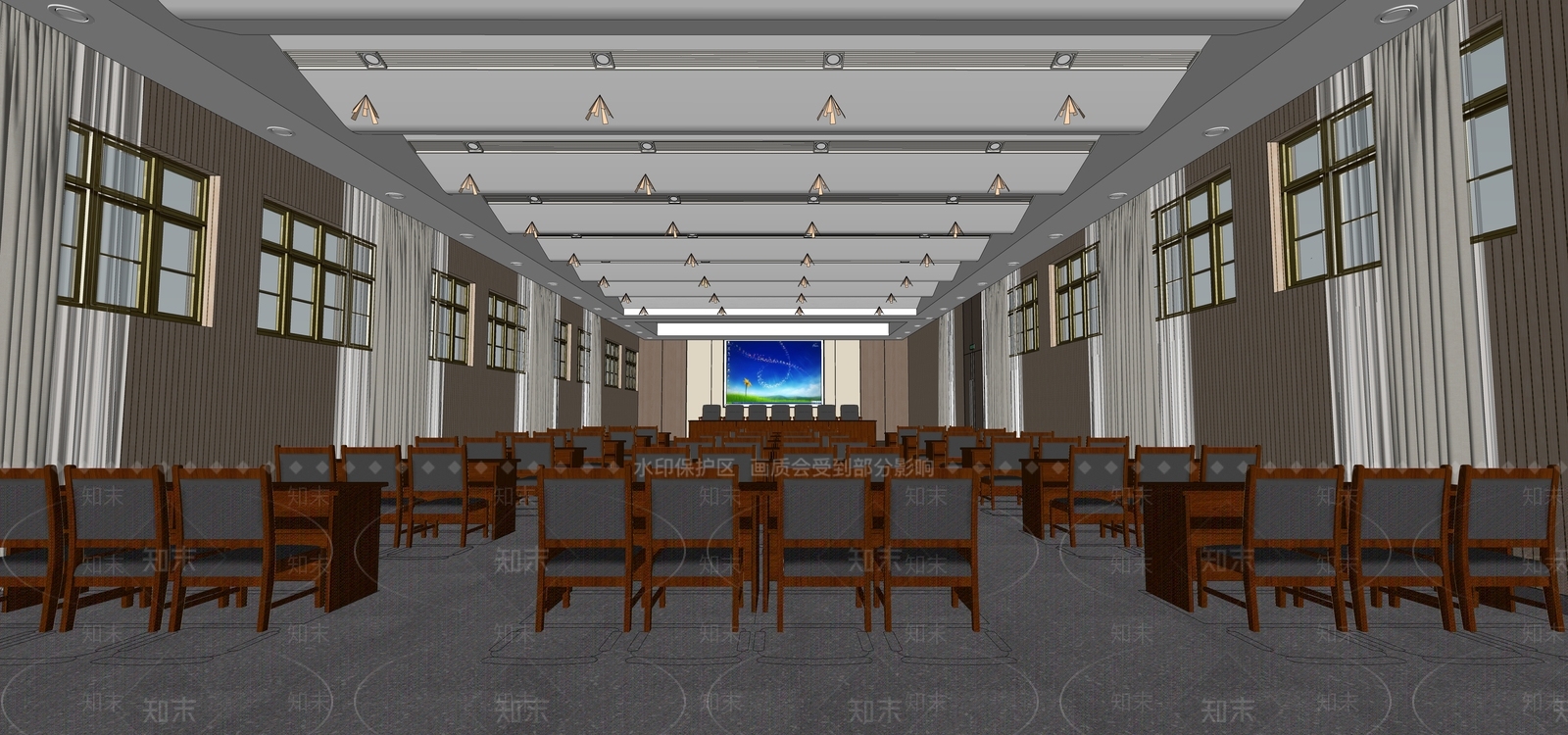 现代报告厅SU模型下载【ID:1107866289】