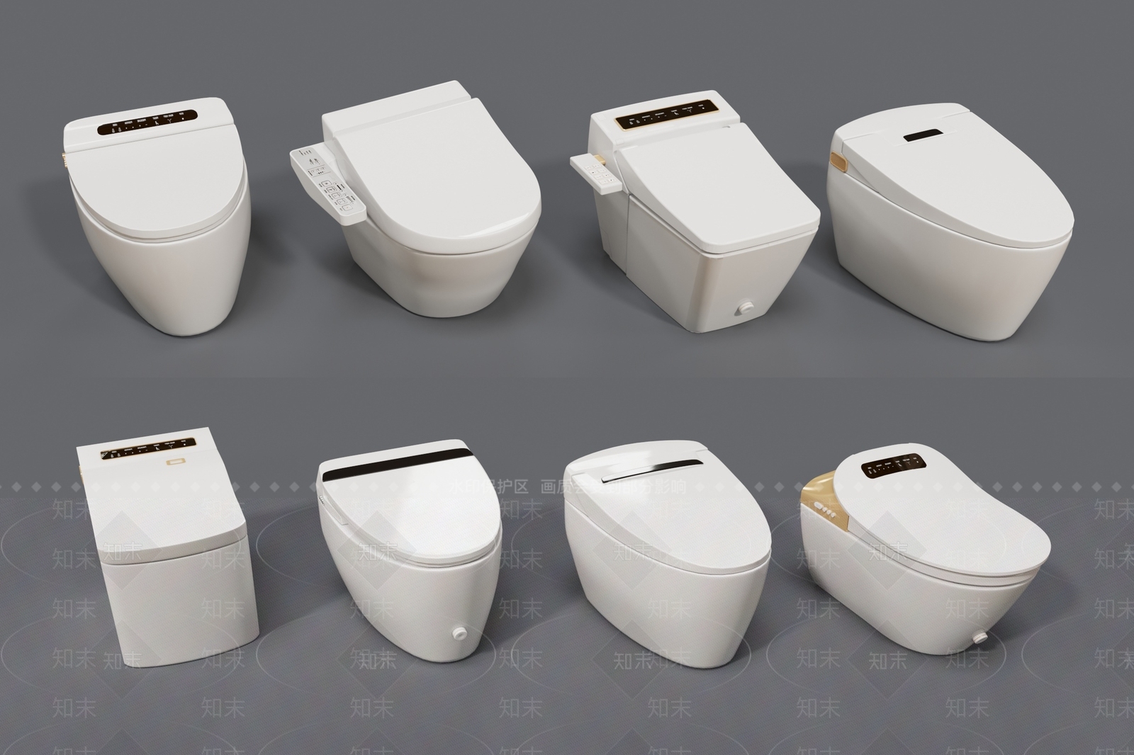 现代马桶3D模型下载【ID:1107872122】